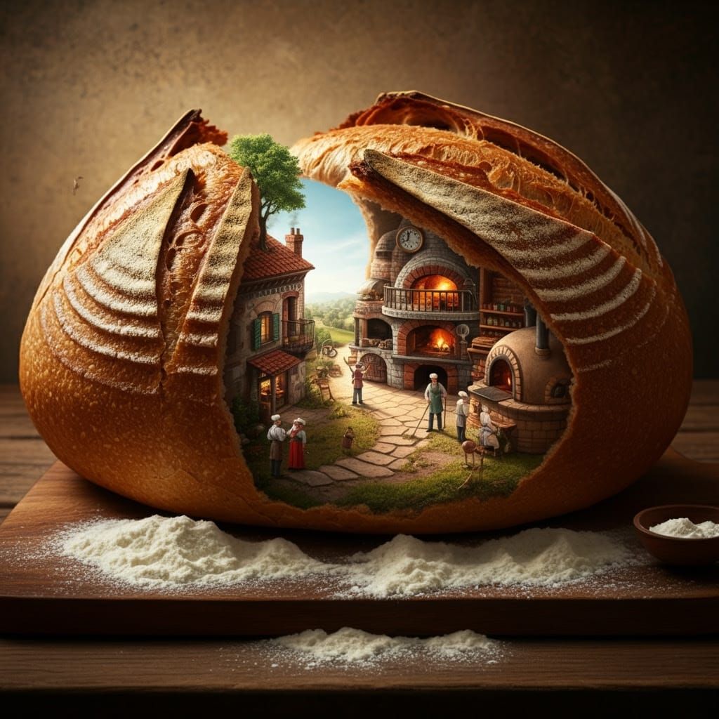 Bakery inside a bread 💫  by @LaSonrisa