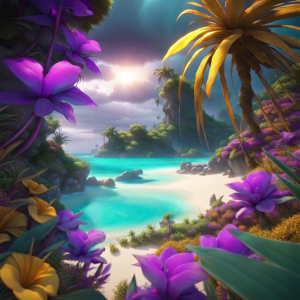 Flower cove AI Generated Artwork NightCafe Creator