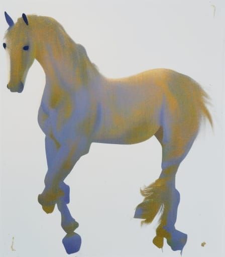 white horse in the moonlight