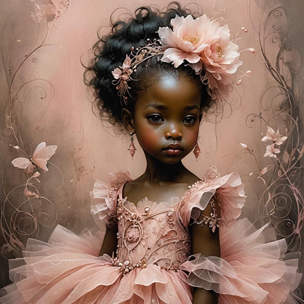 In pink tulle