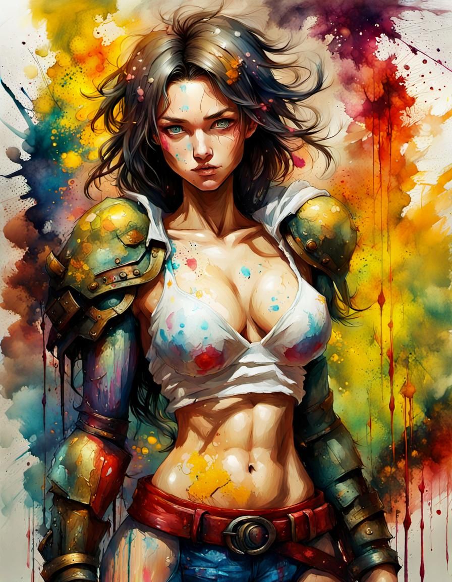 nephilim: well endowed Woman: human angel hybrid: akira toriyama: textured  Speedpaint with large rough brush strokes and paint splatter, a m... - AI  Generated Artwork - NightCafe Creator