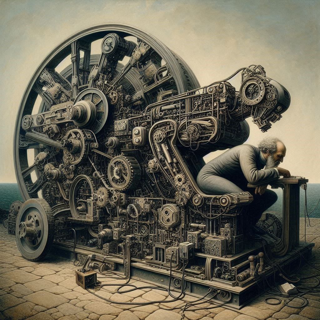 The machine is no longer an excrescence or a protruberance o...