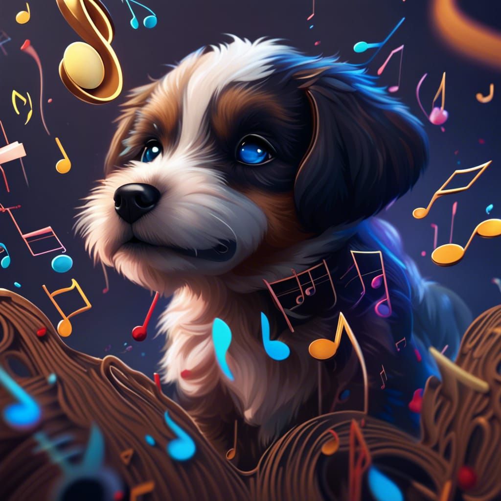 musical puppy AI Generated Artwork NightCafe Creator