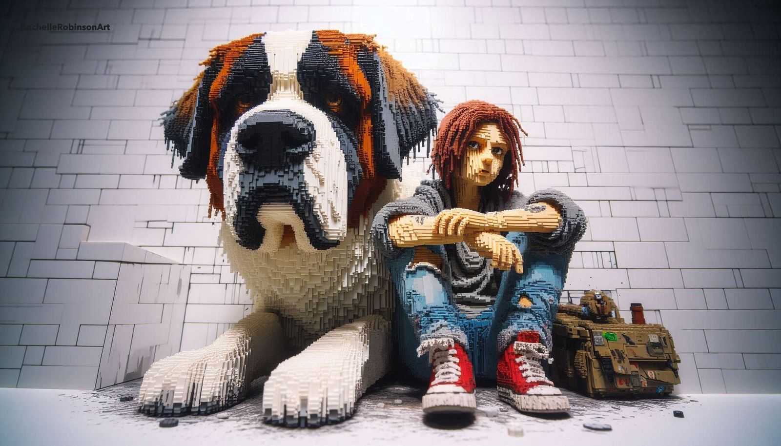 A Guy And His Dog Lord Byron - Lego Art
