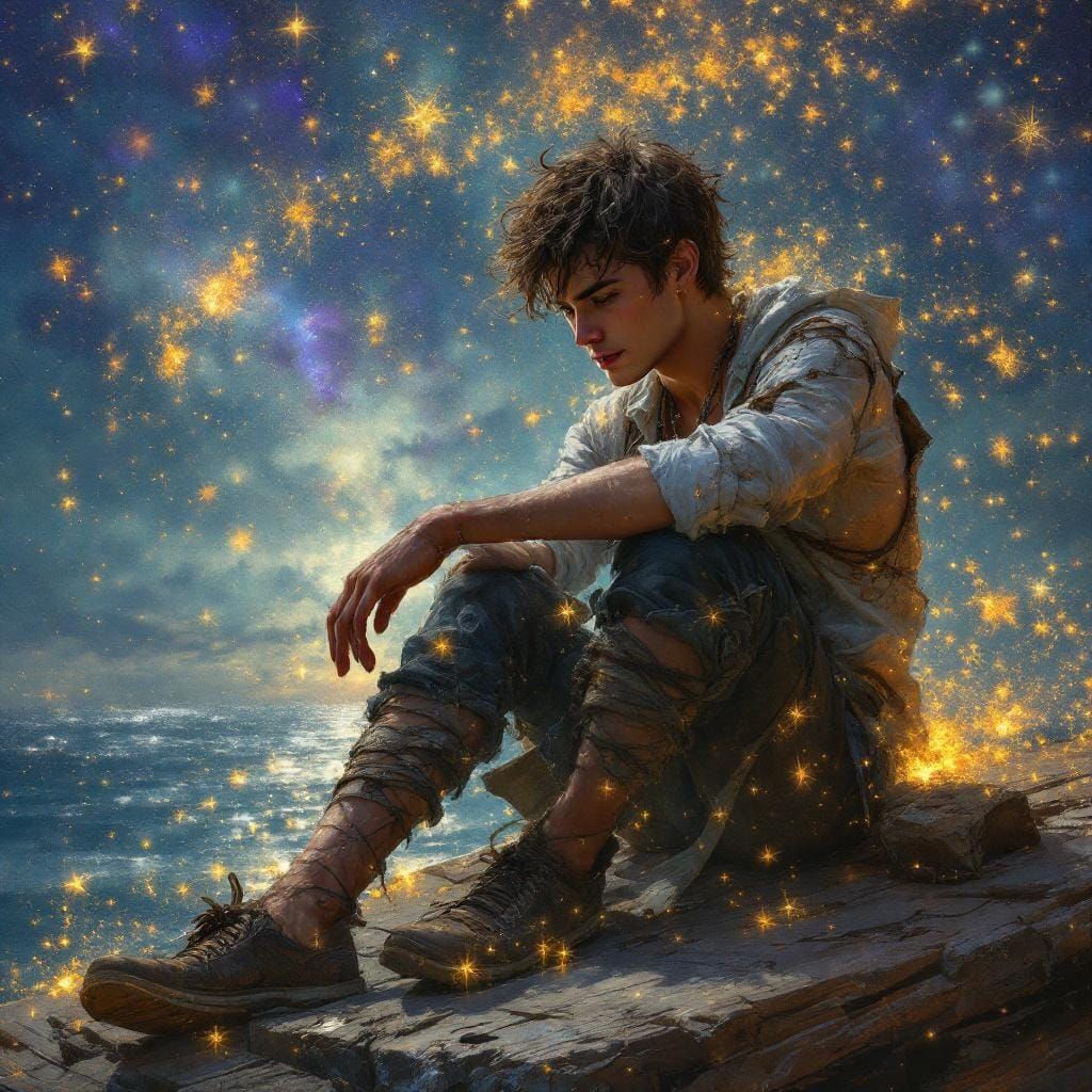 Sitting by the Beach  by @MagisterLudorum