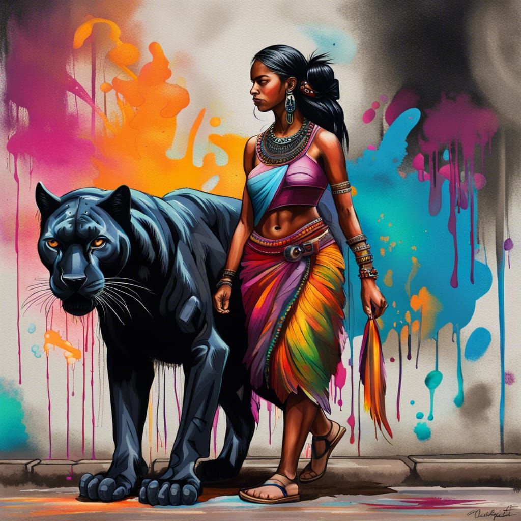 Indian woman black panther - AI Generated Artwork - NightCafe Creator