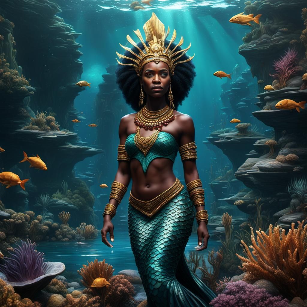 A Beautiful African Mermaid Queen
