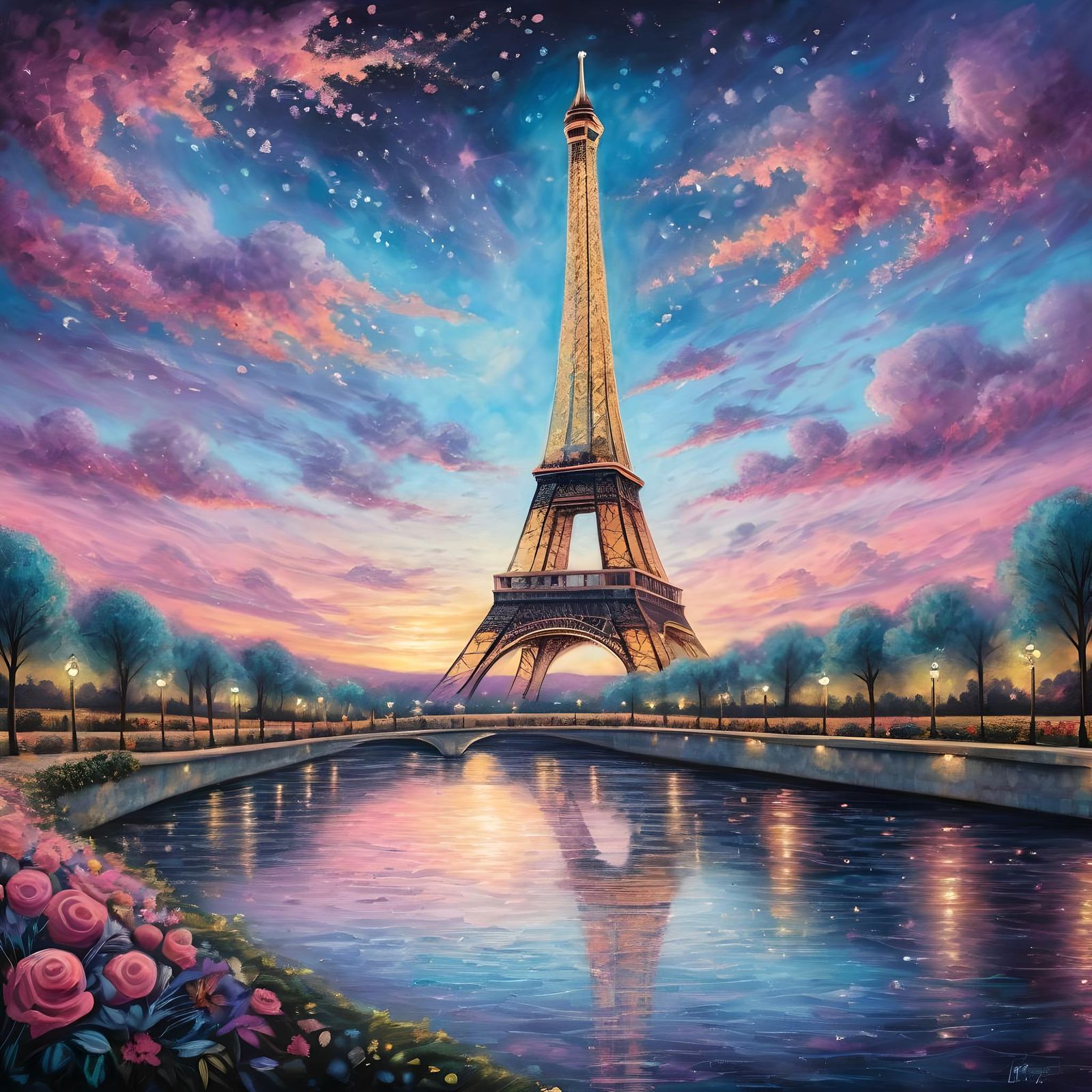 Eiffel Tower - AI Generated Artwork - NightCafe Creator