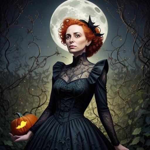 Pumpkin patch woman