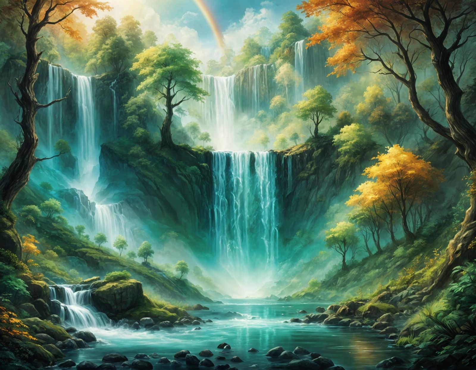 Forest waterfall  by @Tymelle