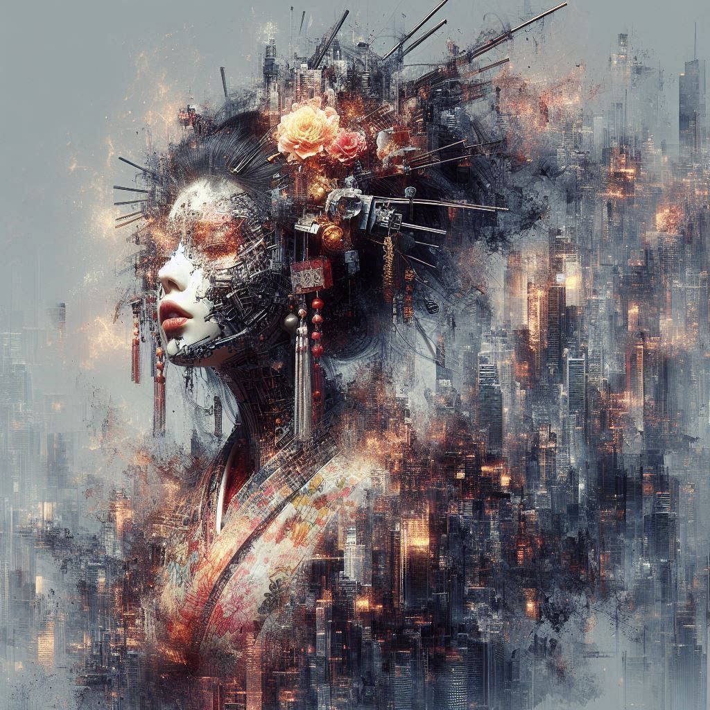 double exposure beautiful fantasy portrait landscape..