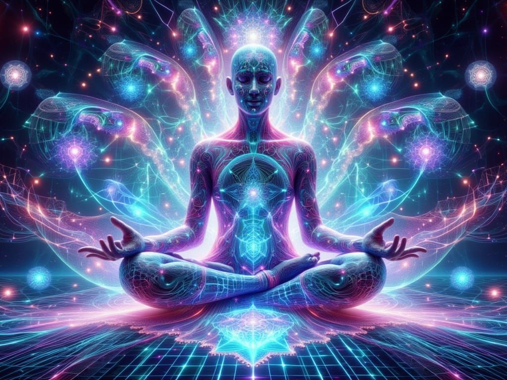 <lora:FiosQuantumFractal:1.0> Monk in meditation