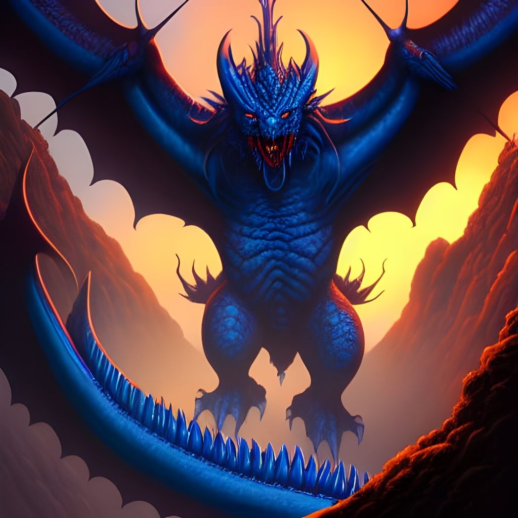 Dragon Bleu - AI Generated Artwork - NightCafe Creator