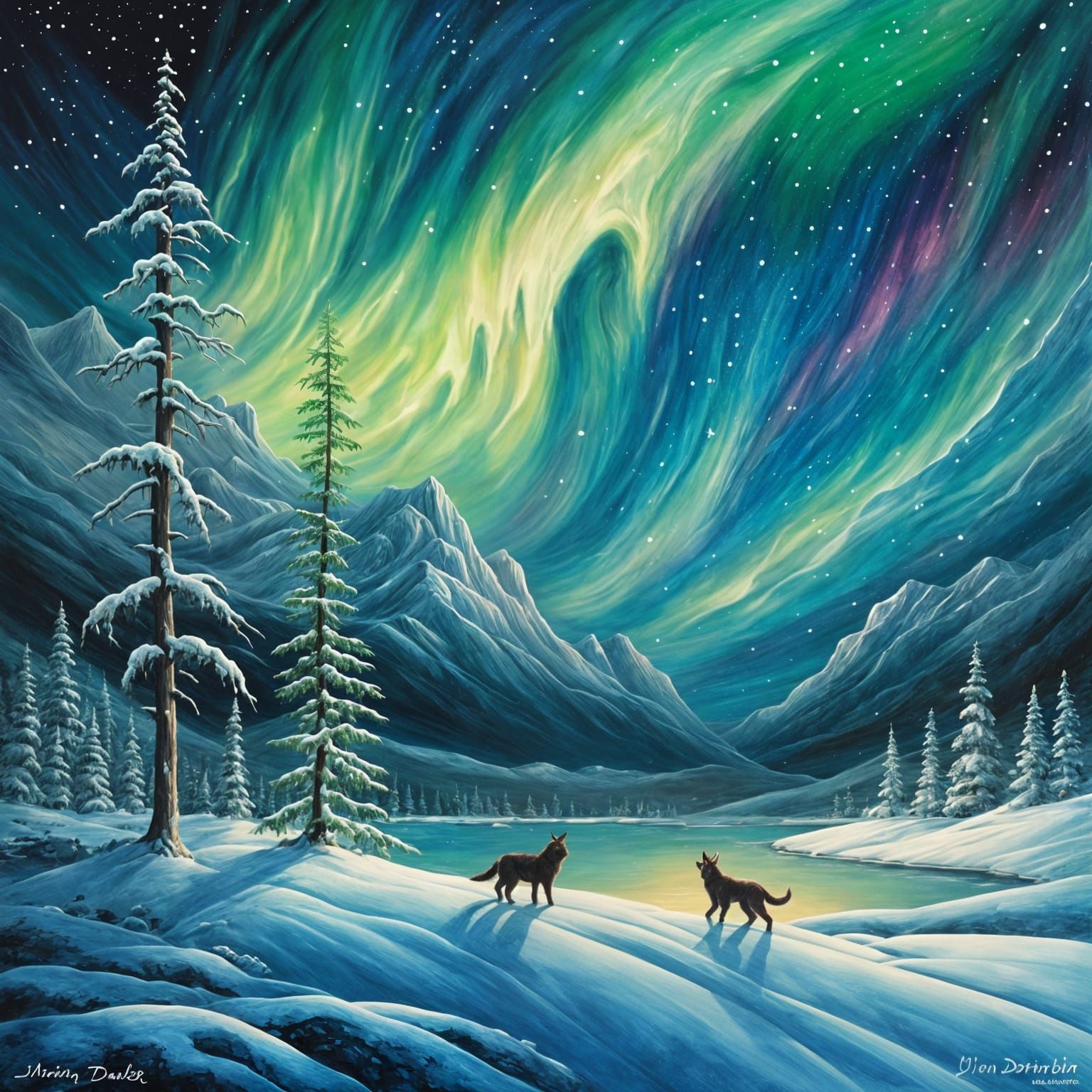 Northern Lights Aurora Borealis Display