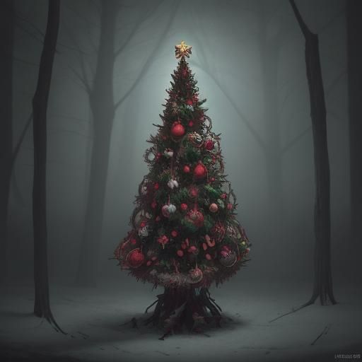 Macabre Christmas Tree 2 - AI Generated Artwork - NightCafe Creator