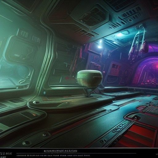 Inside of a haunted space ship