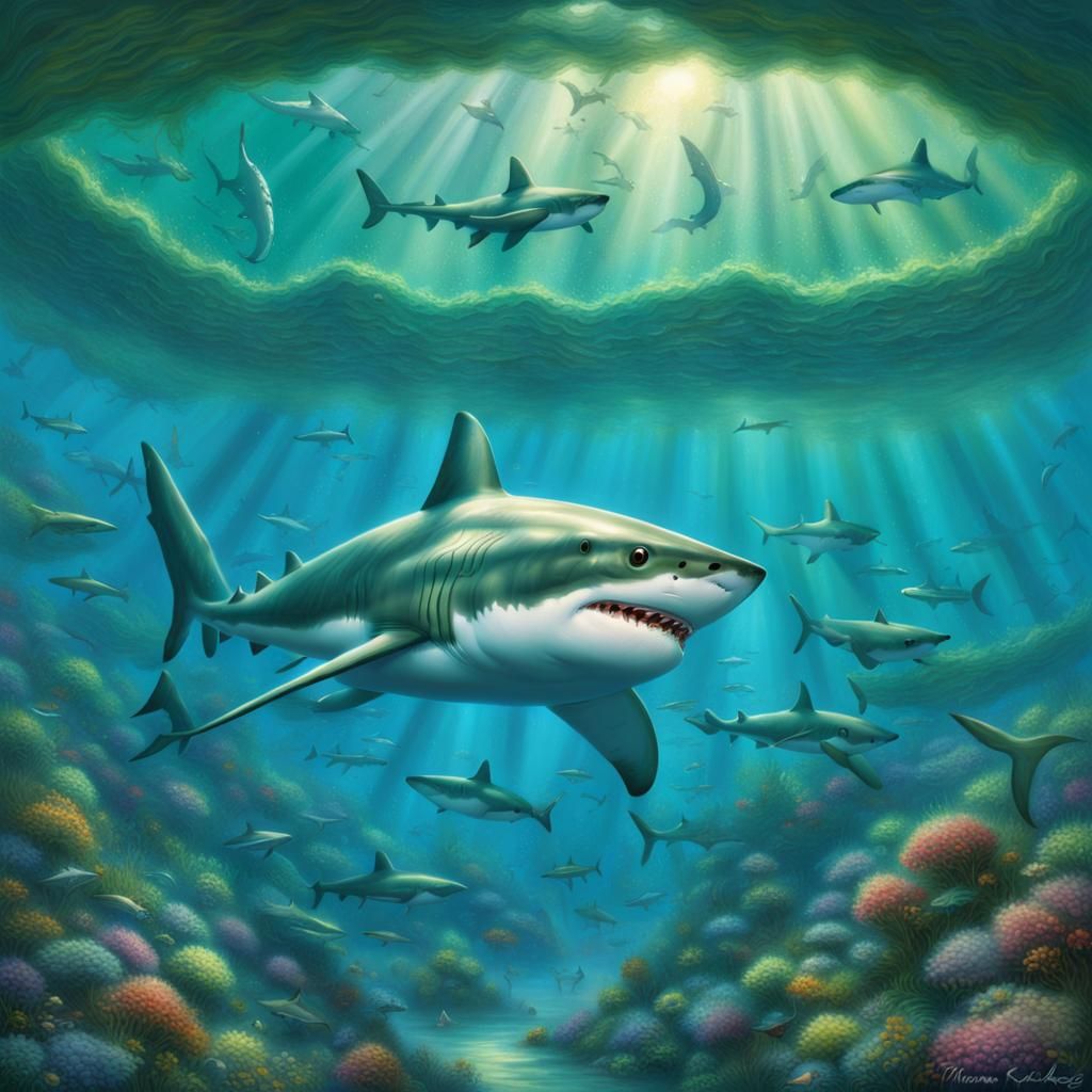 Sharks under the sea