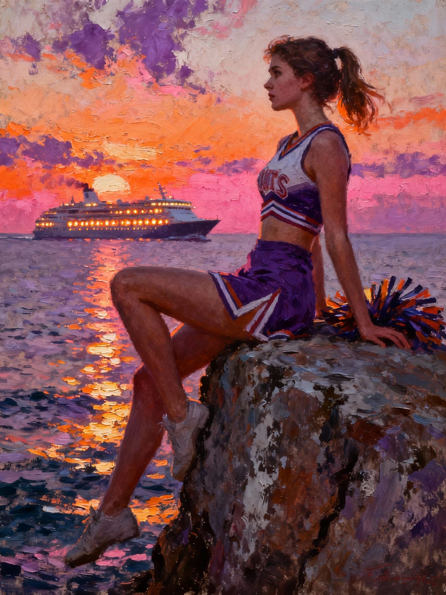cheerleader sunset 