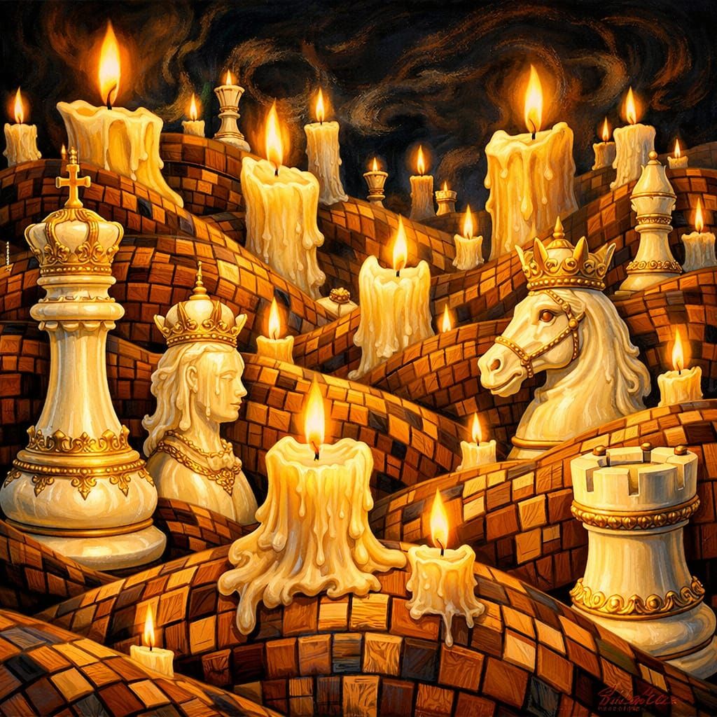Chess Piece and Candles  by @beth 