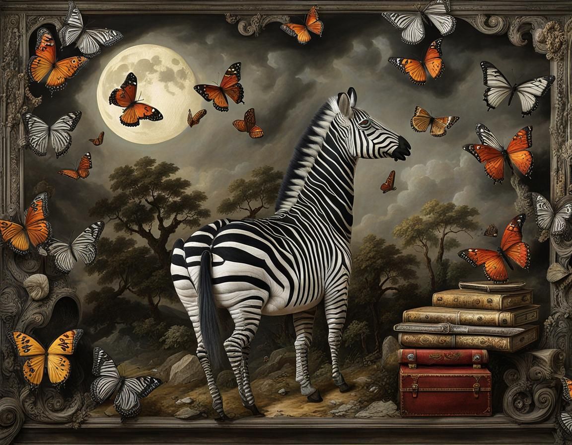 butterflies and zebras and moonbeams by artist "Giovanni Battista