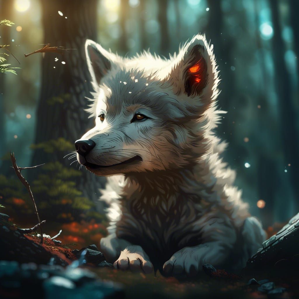 Baby Wolf - AI Generated Artwork - NightCafe Creator