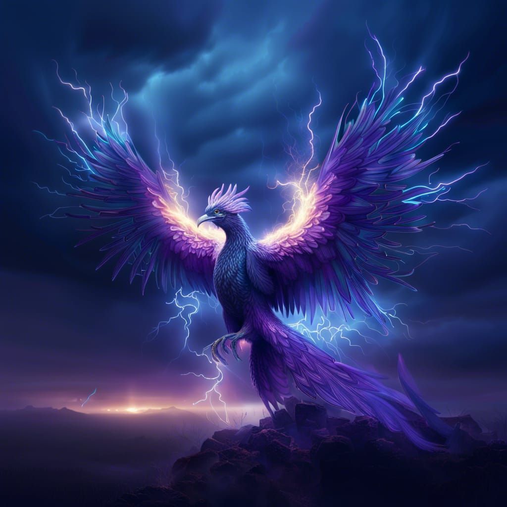 Lightning phoenix 1 - AI Generated Artwork - NightCafe Creator