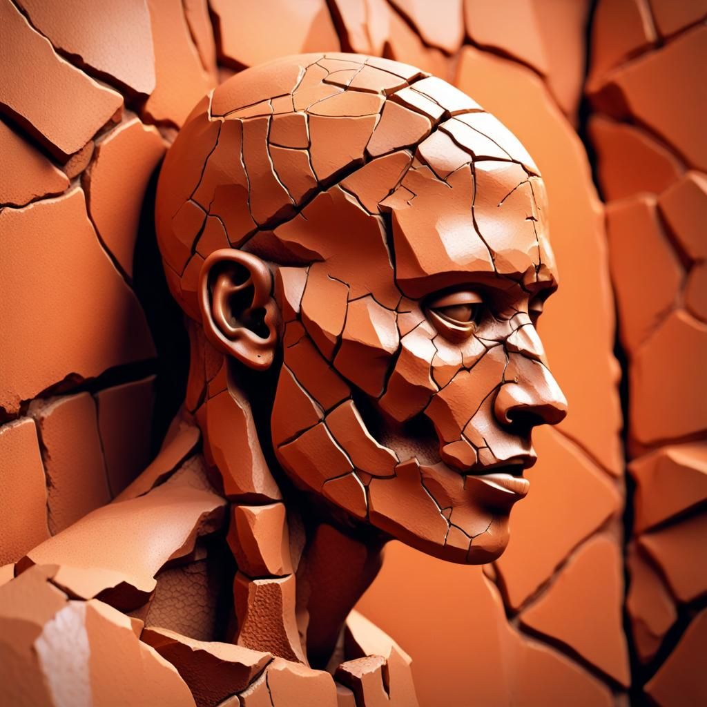 Cracked orange head