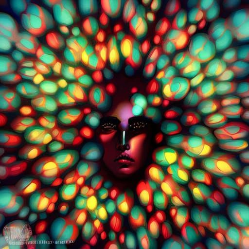 Watercolor Punk Goddess Portrait in 8K HDR