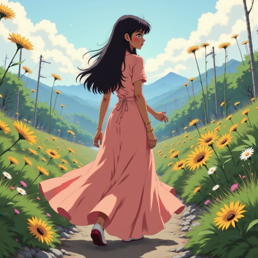 <lora:Anime Outfits:1.0>long Skirt girl