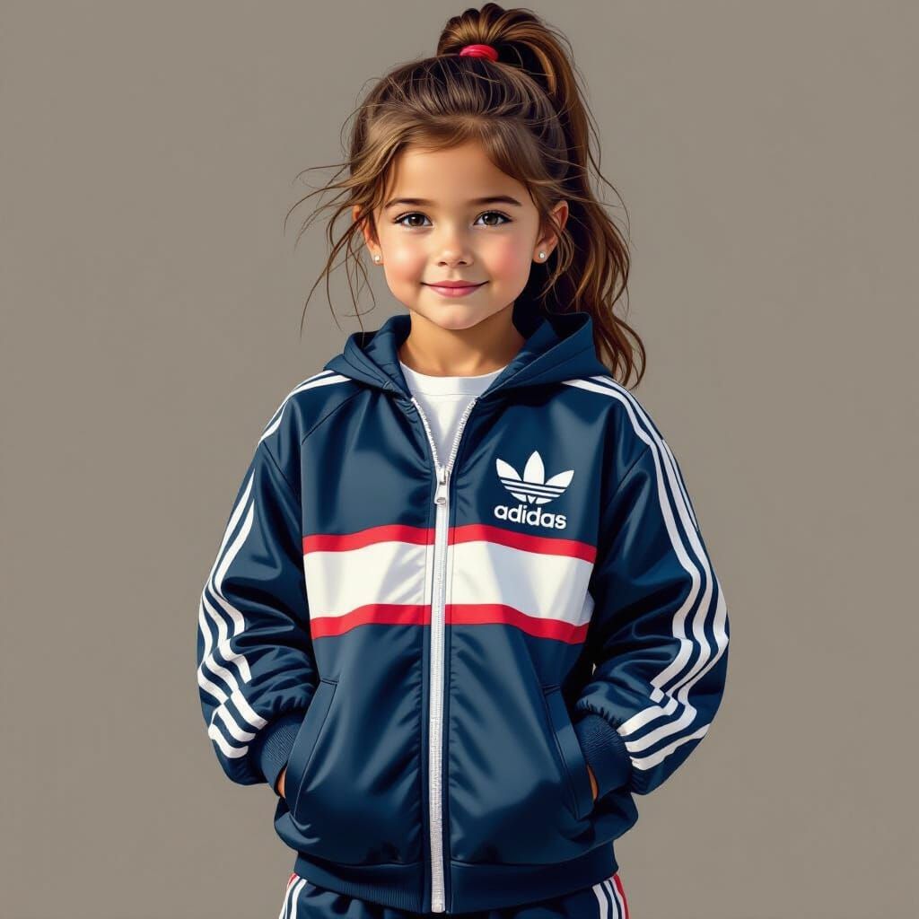 Girl in Adidas Tracksuit, Digital Painting