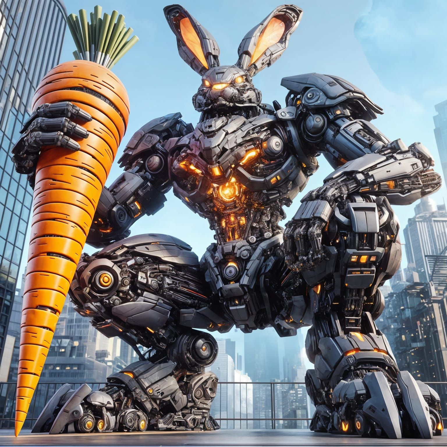 ニンジン動力ウサギメカ : Carrot Powered Rabbit Mecha!