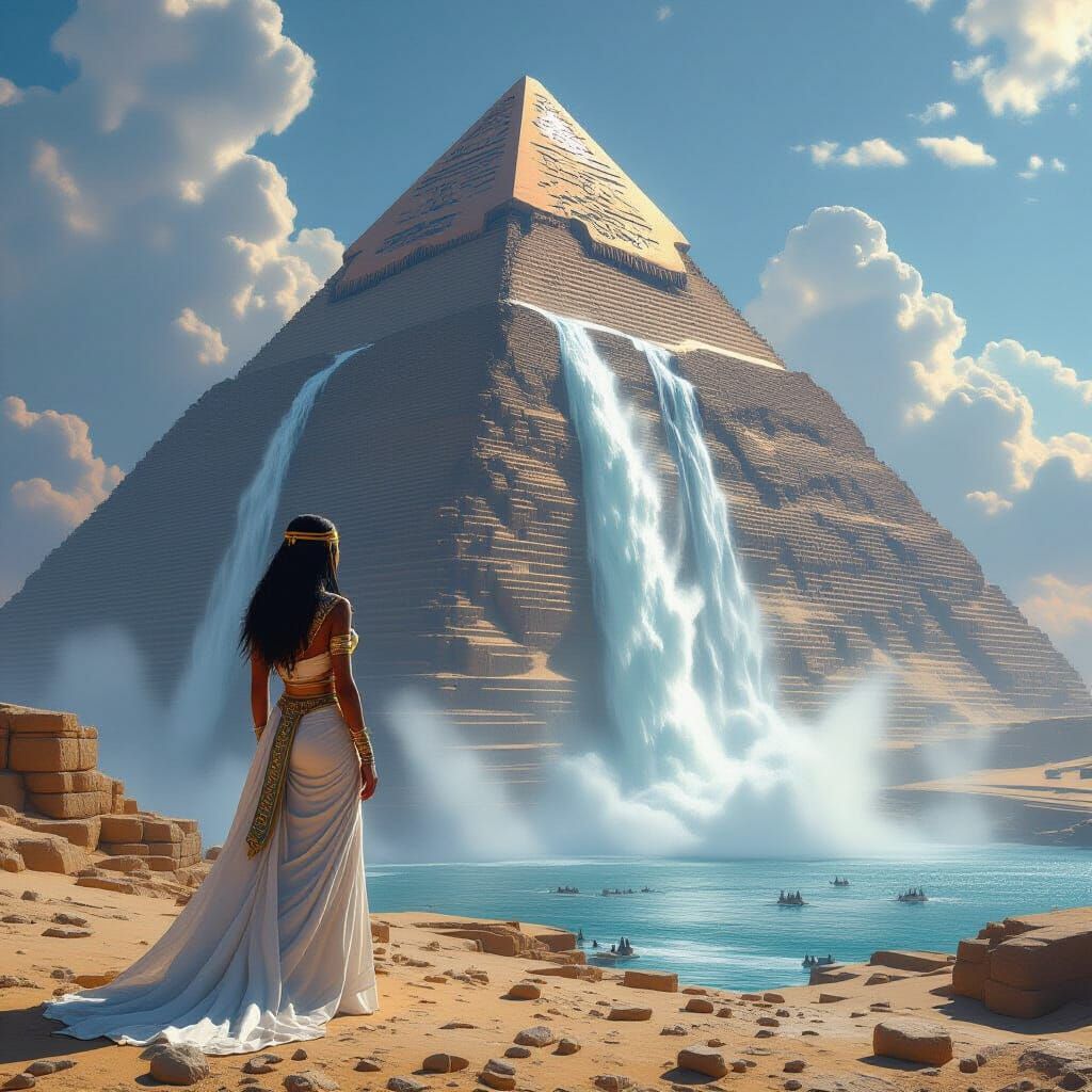The Great Pyramid waterfall   by @undefined