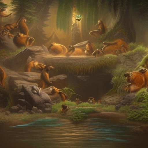 Justin Bieber in a room with beavers - AI Generated Artwork - NightCafe ...