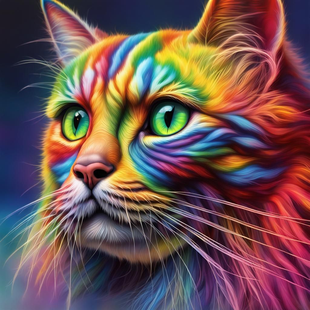 Rainbow KItty - AI Generated Artwork - NightCafe Creator