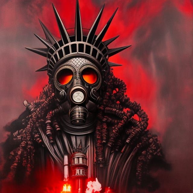 Red dawn for Lady liberty   by @Blackmetalrus 