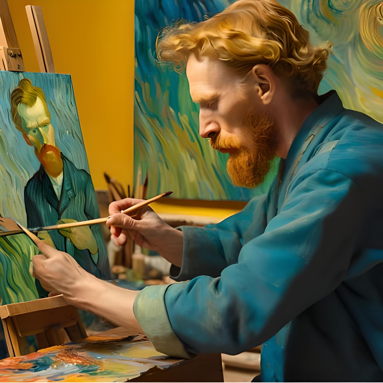 Van Gogh painting himself