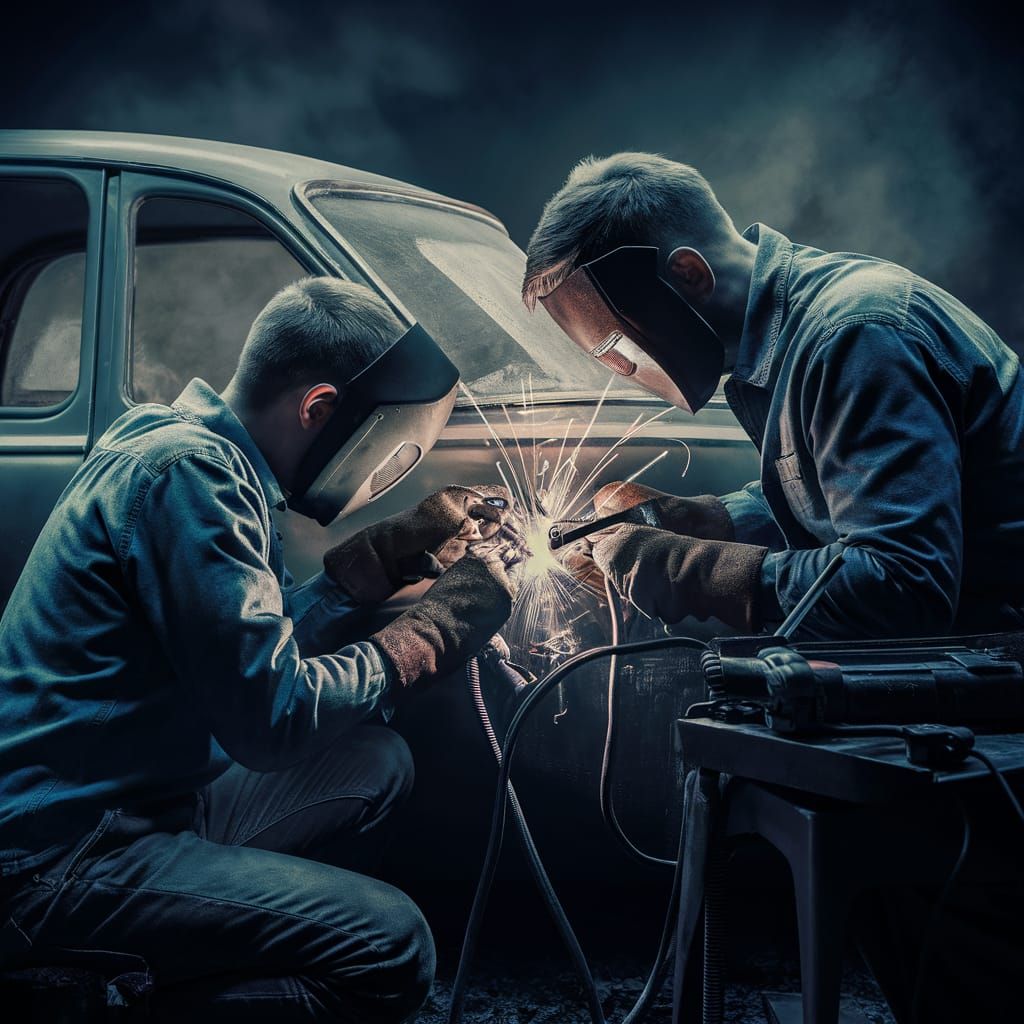 Father and son welding  by @LanDroid