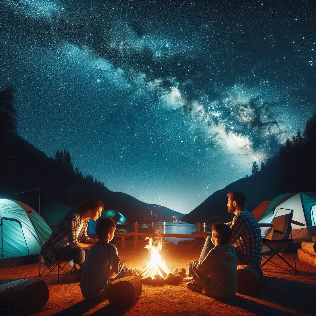 Enjoying the camping