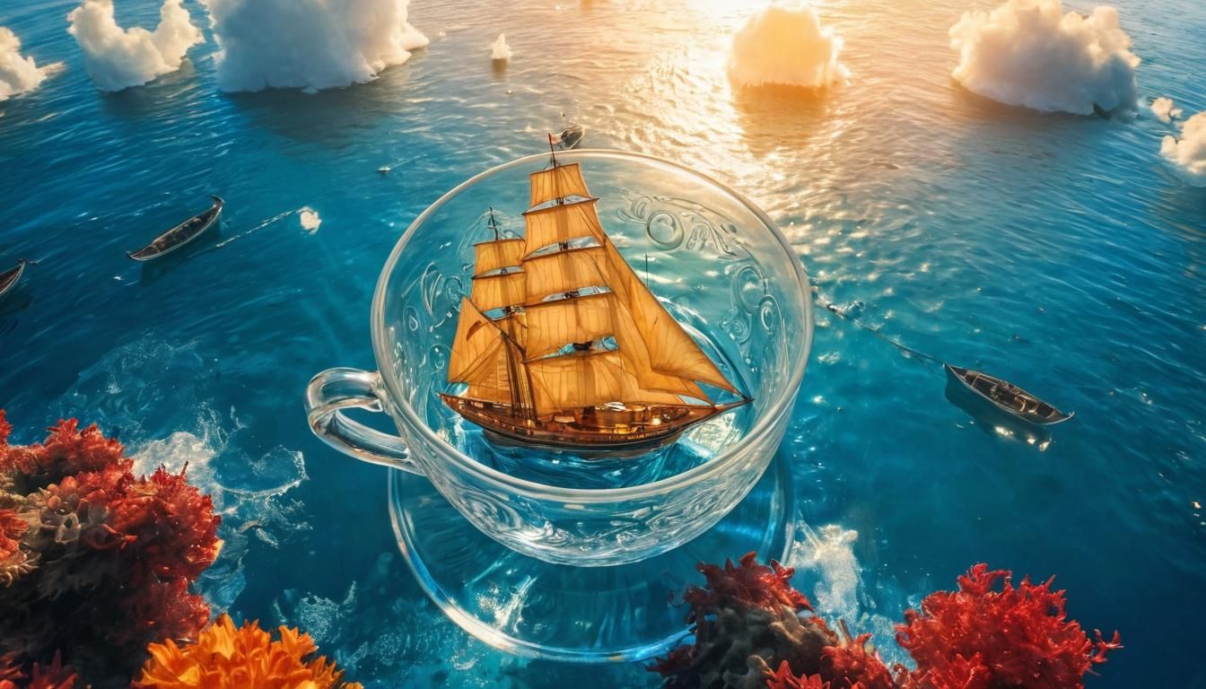 Schooner navigates the North Sea in a teacup