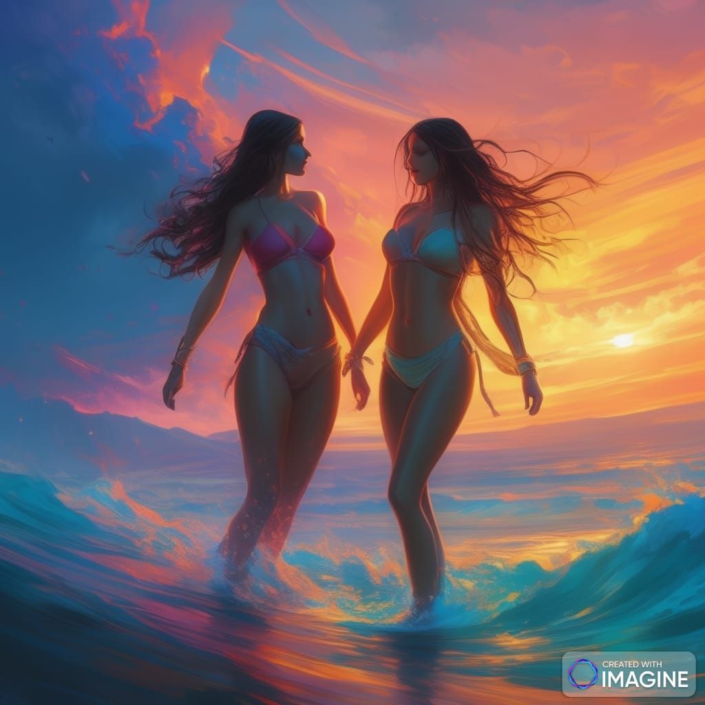 2 women getting ready to spar