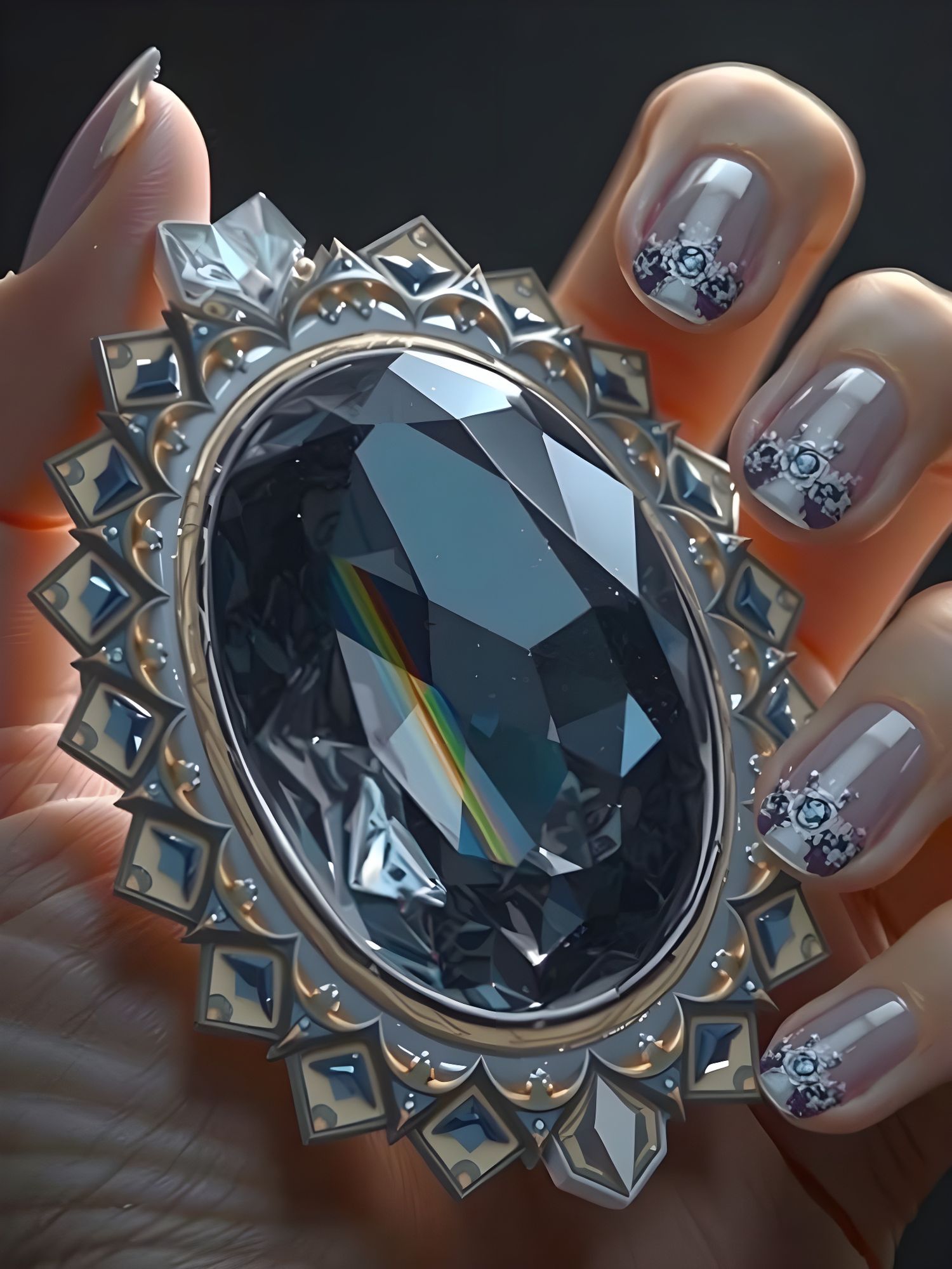 Large Crystal Brooch 