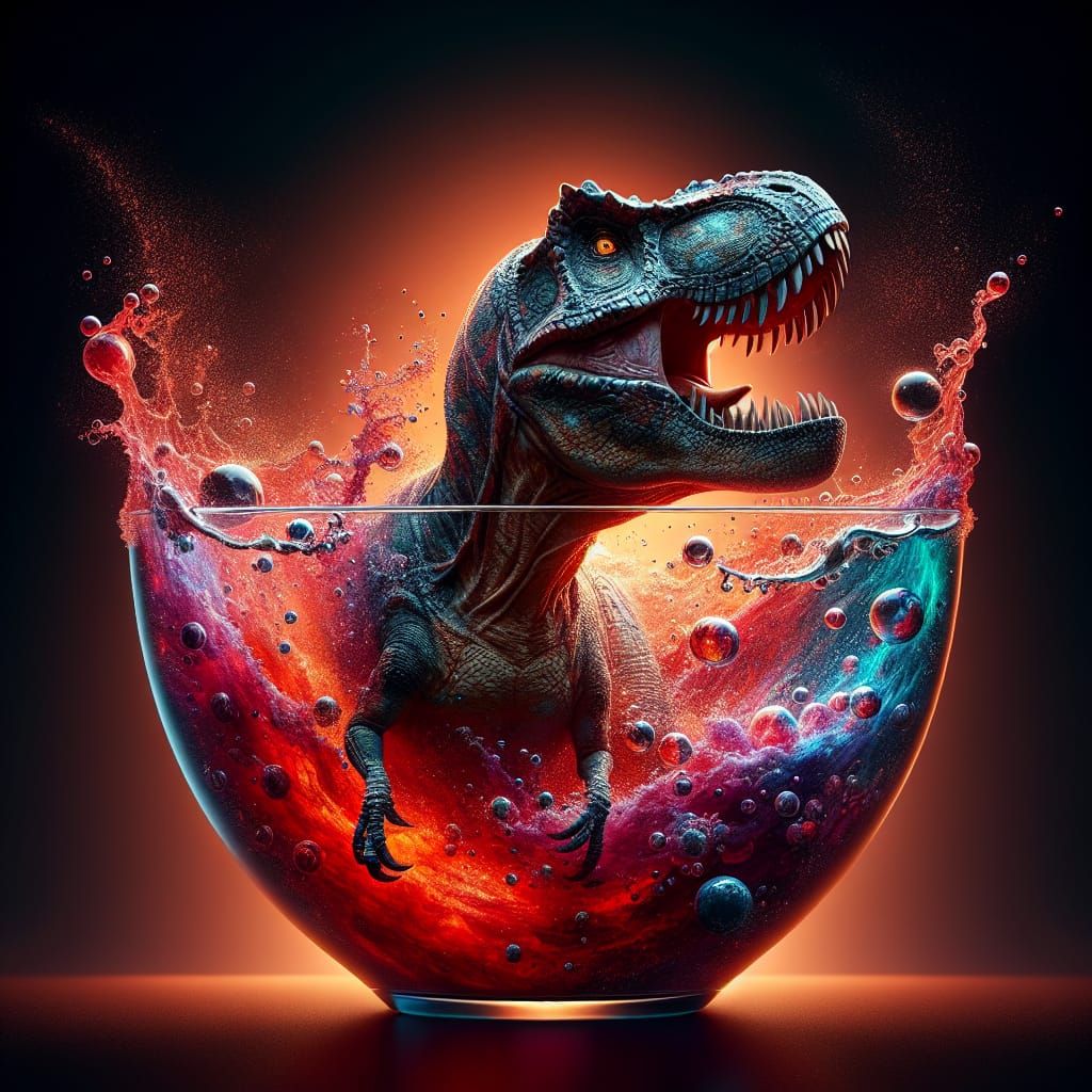 T-Rex In an Ocean In a Teacup.