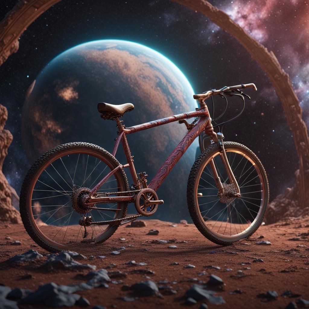 A bicycle in space - AI Generated Artwork - NightCafe Creator