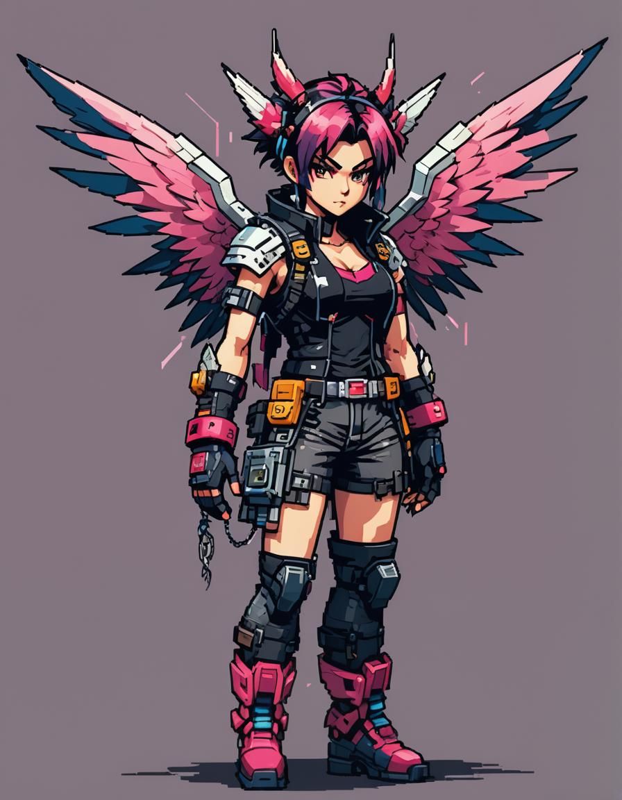 8-bit Cyberpunk Pixie 3 - AI Generated Artwork - NightCafe Creator