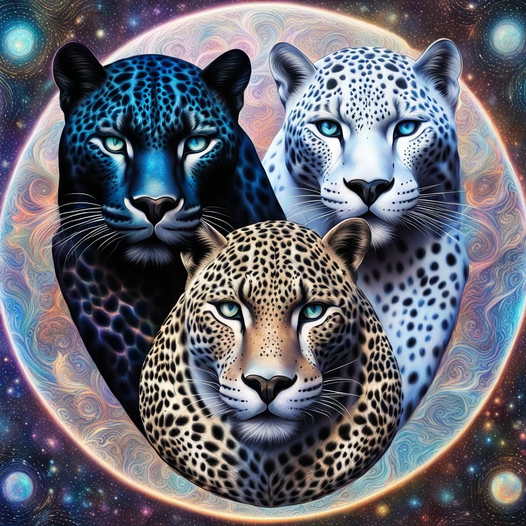 White jaguar, black jaguar , ying yang