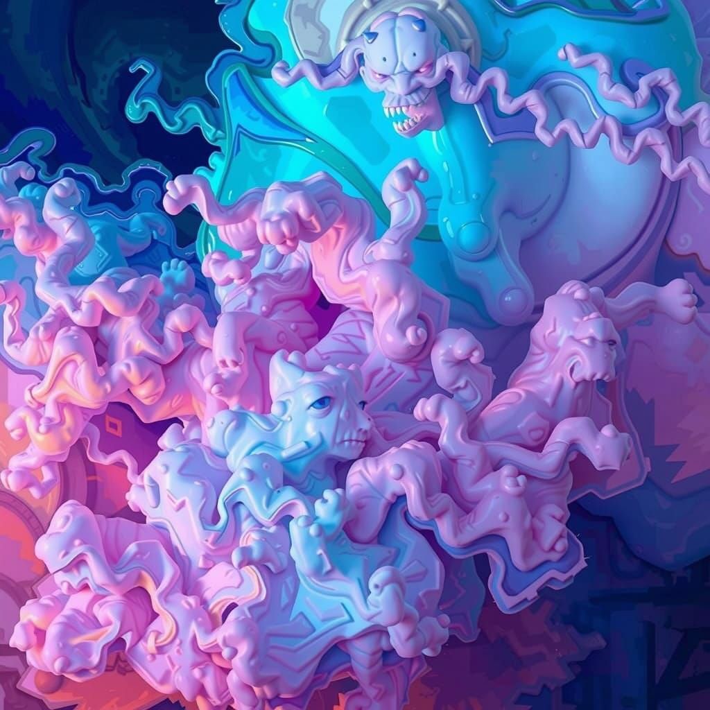 Dystopian Cityscape in Neon-Lit Chaos