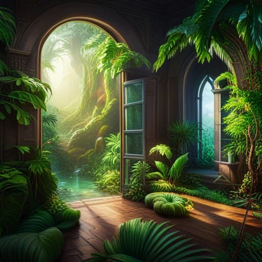 Overgrown house in the jungle - AI Generated Artwork - NightCafe Creator