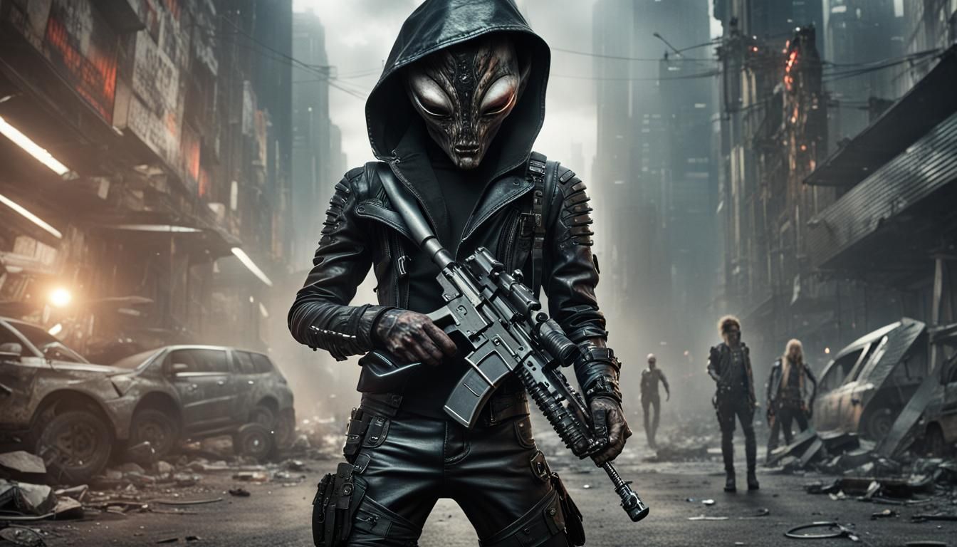 Punk warrior alien