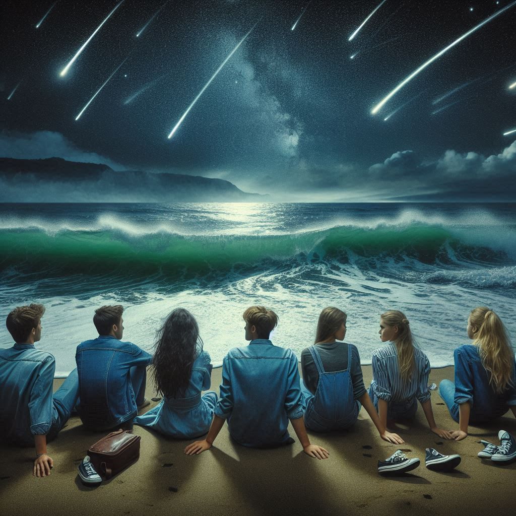 Last summer together, sleeping on the beach one fun summer n...