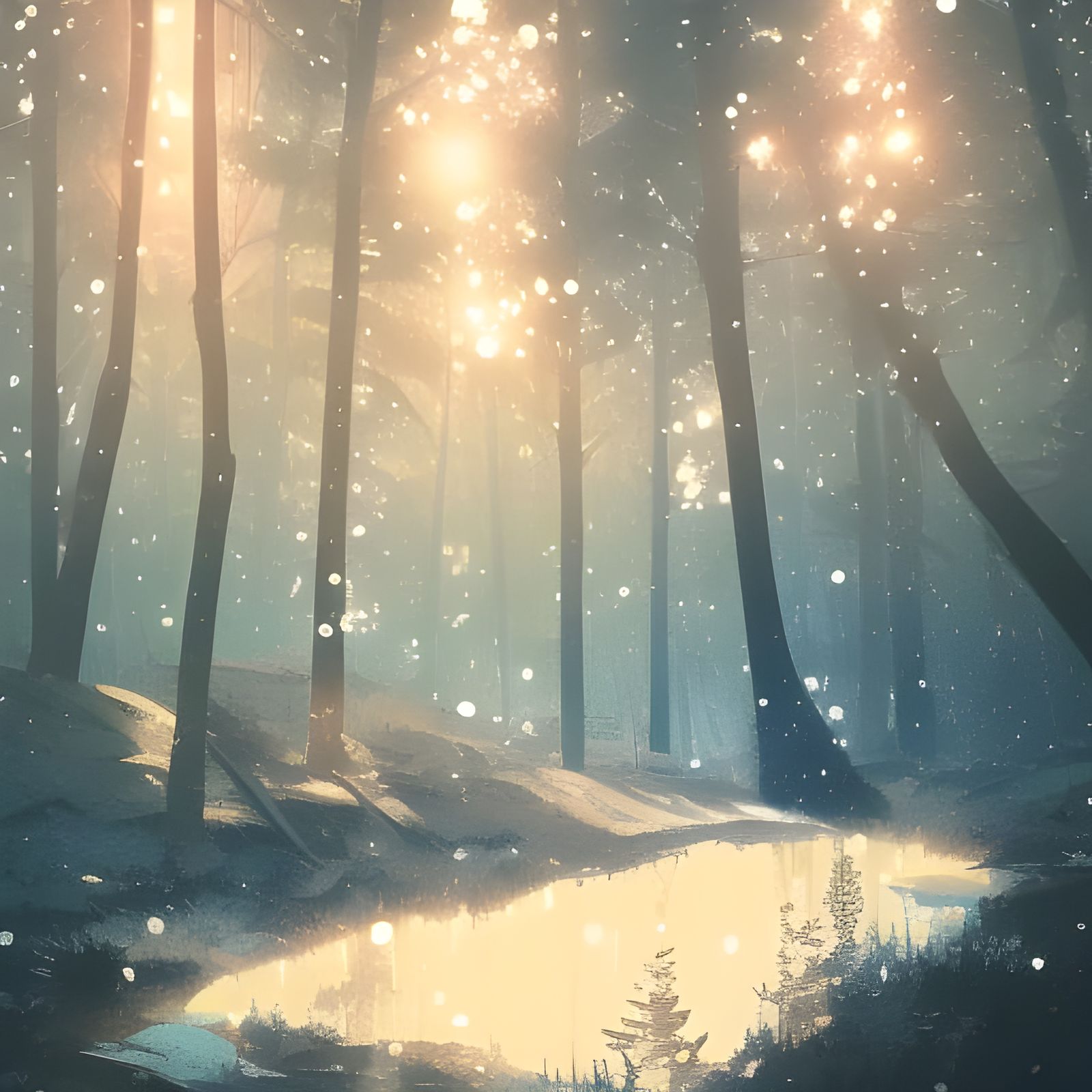 Sparkling forest - AI Generated Artwork - NightCafe Creator